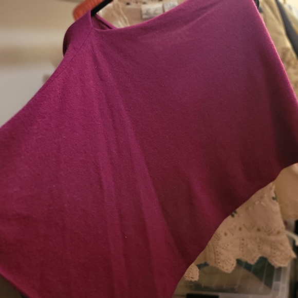 Claudia Nichole Magenta Cashmere Shall 4 In 1 Topper Poncho - Picture 2 of 5